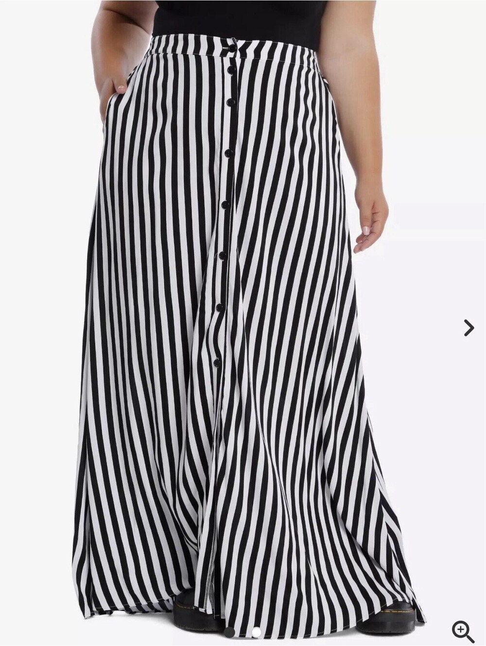 Hot Topic Black & White Stripe Maxi Skirt Plus Size 3